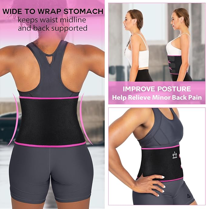 Waist Trimmer Belt Men Sweat Band Stomach Wrap, Waist Trainer for Women Workout-StrideForce Fitness