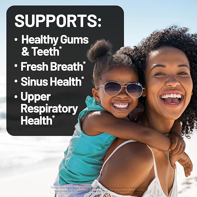 NatureWise Oral Probiotics for Mouth Bad Breath - Chewable Sugar-Free Mint - Lactobacillus reuteri Chewable - Oral Probiotics For Kids & Adults - Non-GMO USA Manufactured - 60 Count[60-Day Supply]