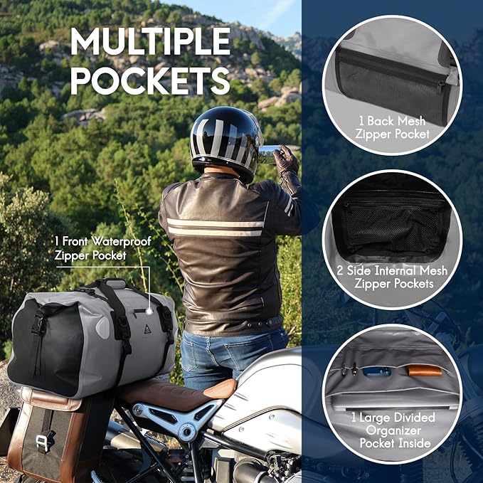 Haimont Waterproof Duffel Bag Roll-top Dry Duffel Bag with Quick-fixed Straps for Motorcycling, Rafting, Boating, SUP, Kayaking, Travel, 50L/70L-StrideForce Fitness