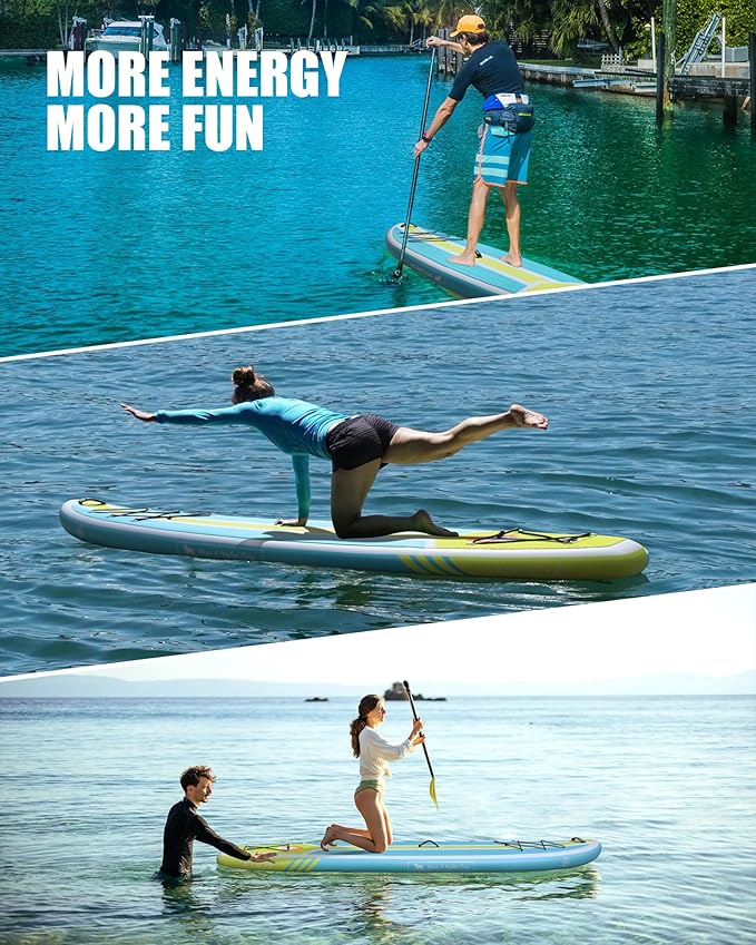 Highpi Inflatable Stand Up Paddle Board for Youth and Adults – Wide Sup with Premium Accessories, Blow Up Paddleboard for Surfing, Fishing, Yoga & More-StrideForce Fitness