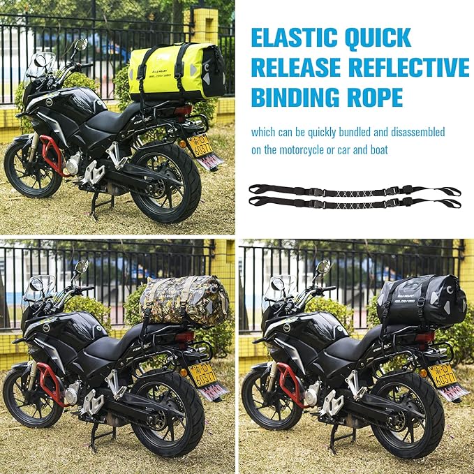 WILD HEART Waterproof Motorcycle Duffel Bag PVC500D Double-bottom With Rope Straps and Inner Pocket 40L 66L 100L for Kayaking, Camping, Boating,Motorcycle-StrideForce Fitness