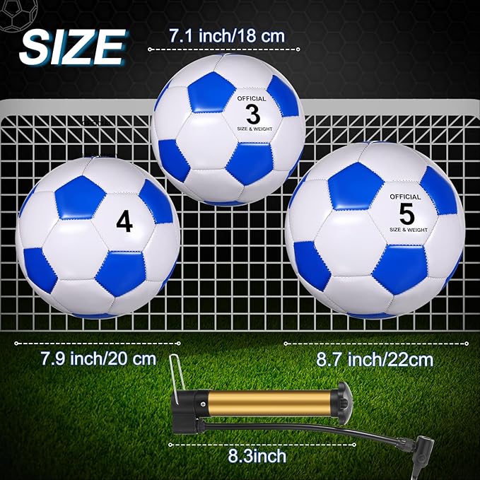Libima 12 Pcs Soccer Balls with Pump Official Size 3/4/5 Soccer Ball Bulk for Child Adult School Sport Training Practice Christmas Operation-StrideForce Fitness