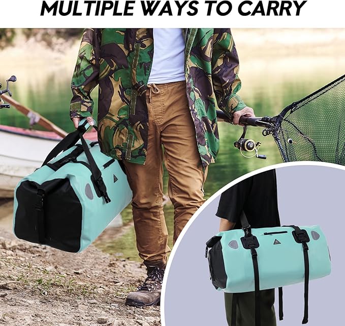 Haimont Waterproof Duffel Bag Roll-top Dry Duffel Bag with Quick-fixed Straps for Motorcycling, Rafting, Boating, SUP, Kayaking, Travel, 50L/70L-StrideForce Fitness