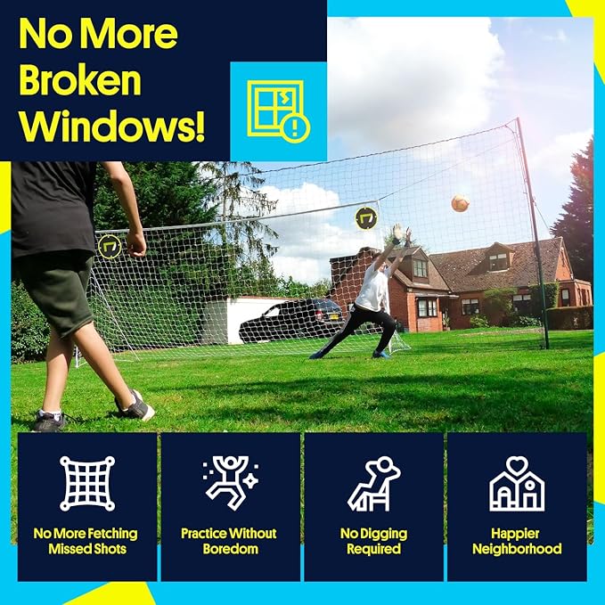 3-in-1 Soccer Training Rebounder & Goal Backstop Net - Soccer Goal for Volley, Passing, Solo Training - Outdoor Sports, Backyard Games-StrideForce Fitness