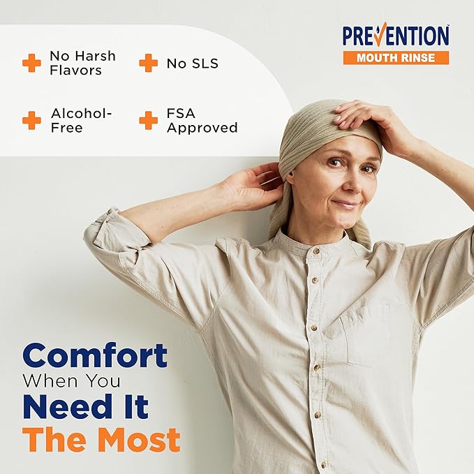 Prevention Oncology Alcohol Free Mouthwash, Soothing, Gentle, & Moisturizing, Mouthsore and Dry Mouth Mouthwash Specially Formulated for Patients Undergoing Oncology Treatment - 16 oz, Value 2-Pack