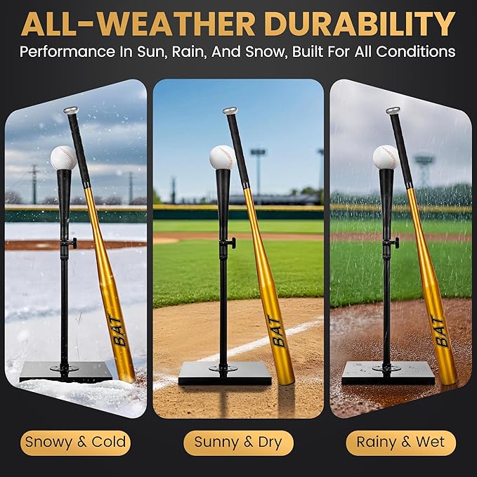 Baseball Batting Tee Set with Light Weight Aluminum Bat and Baseball - Hitting Tee - Baseball Tee - Batting Tees for Baseball - Hitting Tee for Baseball - Baseball Hitting Tee - Baseball Tee Set-StrideForce Fitness