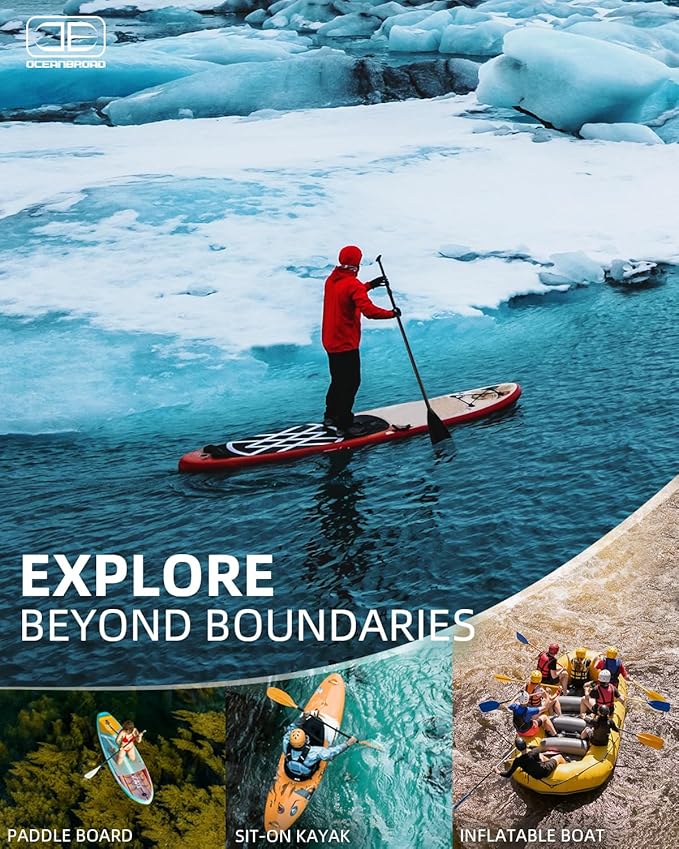 OCEANBROAD SUP Paddle - Adjustable Stand-Up Paddle for Paddleboard Kayak, Adjustable Aluminum Alloy Shaft with Reinforced Nylon Blades-StrideForce Fitness