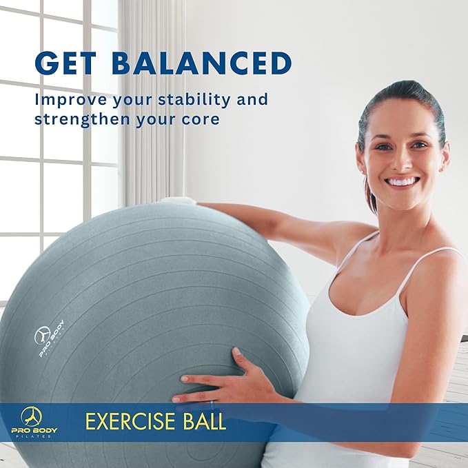 ProBody Pilates Yoga Ball - Fresh Colors Exercise Ball for Stability, Pregnancy, Workout & Physical Therapy-StrideForce Fitness
