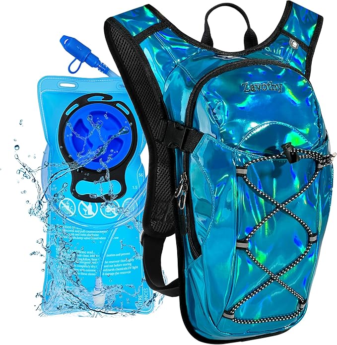 Reflective Hydration Backpack, Hydration Pack - Water Backpack with 2L/3L Hydration Bladder, Essential for Festivals - Rave Hydration Pack for Hiking, Running, Cycling, and Festivals-StrideForce Fitness