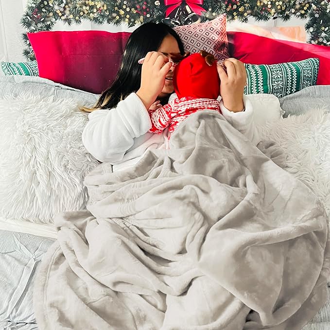 Bedsure Fleece Blanket Queen Blanket Linen - 280GSM Soft Lightweight Plush Cozy Blankets for Bed, Sofa, Couch, Travel, Camping-StrideForce Fitness