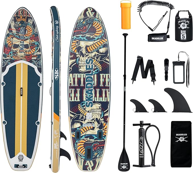 10’6’’ Portable Inflatable Stand Up Paddle Board (SUP) for Adults and Youth with Non-Slip Deck – Complete Accessories Kit, Perfect for Fishing, Yoga, Fitness & Family Fun-StrideForce Fitness