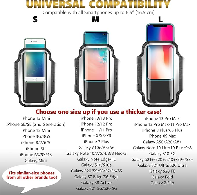 TRIBE Running Phone Holder Armband. iPhone & Galaxy Cell Phone Sports Arm Bands for Women, Men, Runners, Jogging, Walking, Exercise & Gym Workout. Fits All Smartphones. Adjustable Strap, CC/Key Pocket-StrideForce Fitness