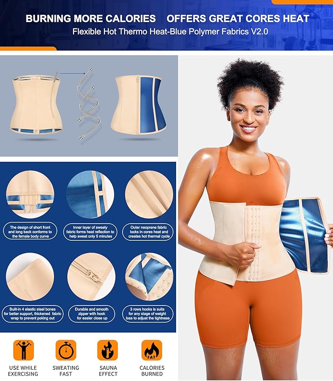 TrainingGirl Waist Trainer for Women Lower Belly Waist Trimmer Corset Tummy Wrap Workout Sweat Belt Band Sports Sauna Suit-StrideForce Fitness