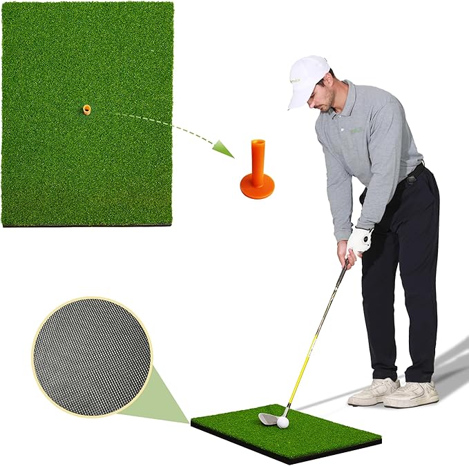Upgrade Multi-Function Golf Hitting Mat – MyVoice 5x4ft Thickened Mat with Interchangeable Turf, Durable Non-Slip Base for Indoor & Outdoor Practice, Ideal for Golfers of All Levels-StrideForce Fitness