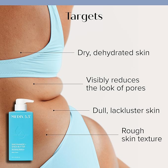 MEDIX Fragrance Free Niacinamide Face Moisturizer + Shea Butter Cream For Face & Body Lotion | Anti Aging Skin Care Firming Cream For Wrinkles, Dark Spots, Large Pores, 15 Fl Oz-StrideForce Fitness