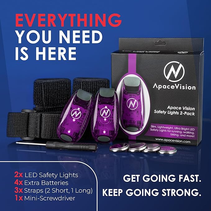 LED Safety Light (2 Pack) - Clip On Strobe/Running Lights for Runners, Dog, Bike, Walking, Boat, Kayak, Stroller and More - High Visibility Accessories for Your Reflective Gear, Bicycle-StrideForce Fitness