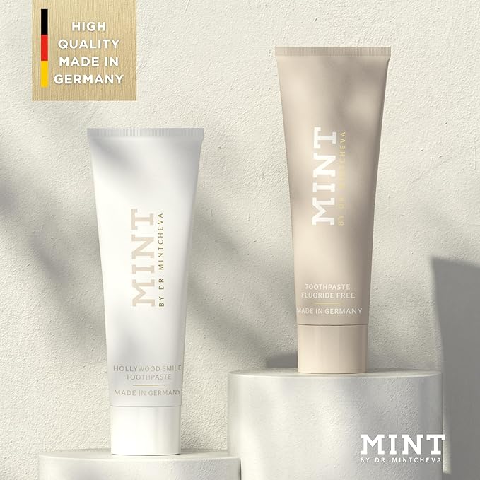 Mint Day & Night Toothpaste Set (2X 85ml) – with & Without Fluoride – MPT1 Ultra Polish Technology with Perlite – Natural Whitening, Gentle Low Abrasion, Vegan, Microplastic-Free, Mor