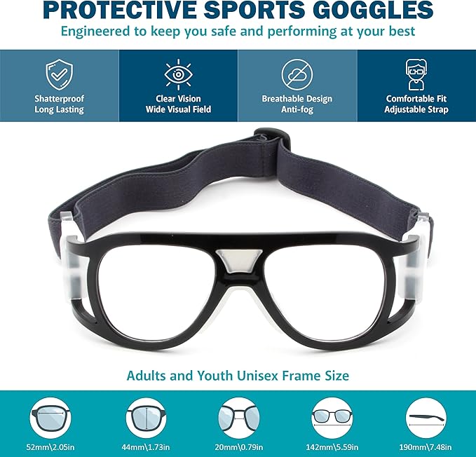 BLUE CUT Safety Outdoor Sports Goggles Unisex Anti Fog Ideal For Basketball Racquetball-StrideForce Fitness