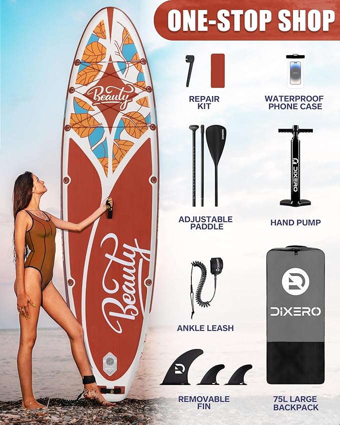 Inflatable Stand Up Paddle Board with SUP Accessories, Anti-Slip EVA Deck, 11'*33" Inflatable Paddle Boards for Adults & Youth of All Skill Levels-StrideForce Fitness