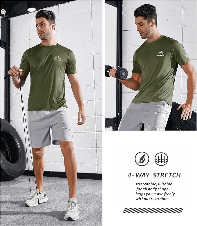 NORTHYARD Men's UPF 50+ Sun Protection Shirts Swim SPF UV Quick Dry Short Sleeve T-Shirts for Athletic Fishing Rash Guard-StrideForce Fitness
