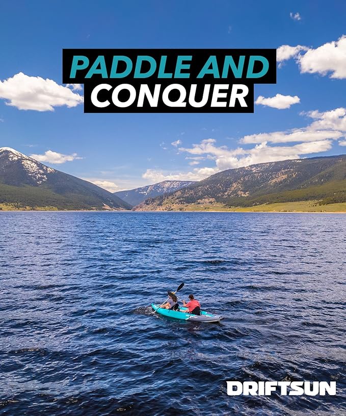 Driftsun Rover Inflatable Kayak - White Water Kayaks for 1 and 2 Person, High Pressure Dropstitch Floor Kayak for Adults with Padded Seats-StrideForce Fitness