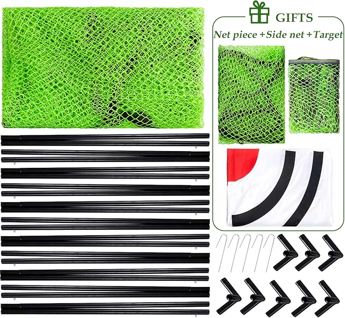 Golf Practice Hitting Nets for Backyard Driving Indoor Use Heavy Duty Practice Golf Driving Nets for Backyard Premium Portable Golf Impact Nets Cages with Frame-StrideForce Fitness