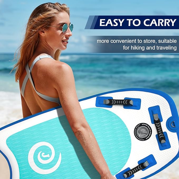 Inflatable Bodyboard Lightweight Portable 40" Body Board for Adults and Kids Surfboards Body Boards for Beach River-StrideForce Fitness