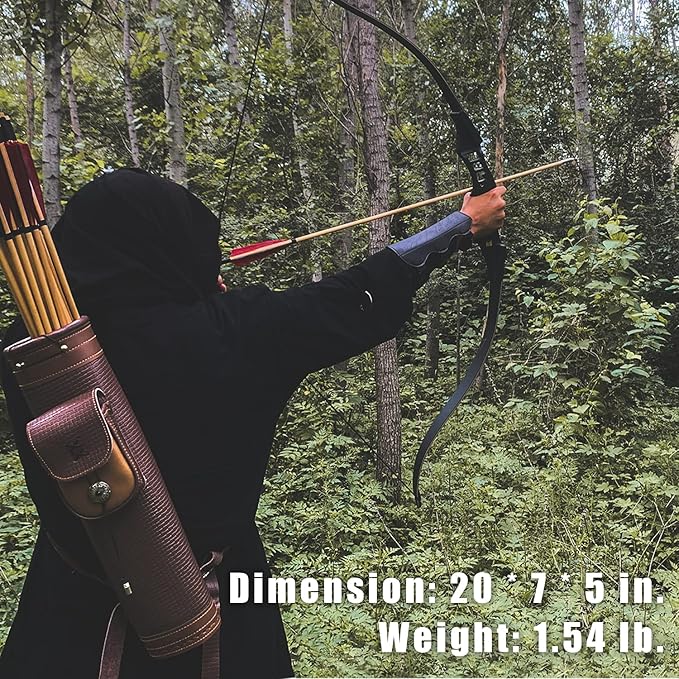 Arrow Quiver or Rustic Leather Quiver - Back Quiver for Arrows and Crossbow Quiver - Bow Quiver and Quiver for Compound Bow - Traditional Arrow Holder-StrideForce Fitness