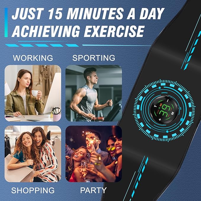 Electronic Muscle Stimulator, Ab Toning Belt Muscle Toner Fitness Training for All Body, Rechargeble for Fitness Strength Training Workout Equipment for Men and Women-StrideForce Fitness