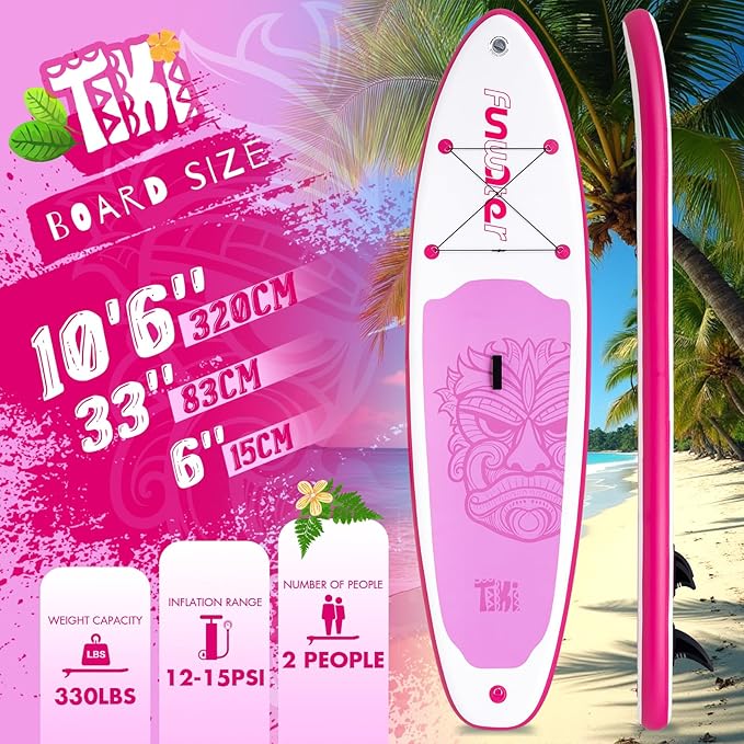 FunWater Inflatable Ultra-Light Stand Up Paddle Board for All Skill Levels with Premium SUP Paddleboard Accessories,Non-Slip Comfort Deck for Youth & Adults-StrideForce Fitness