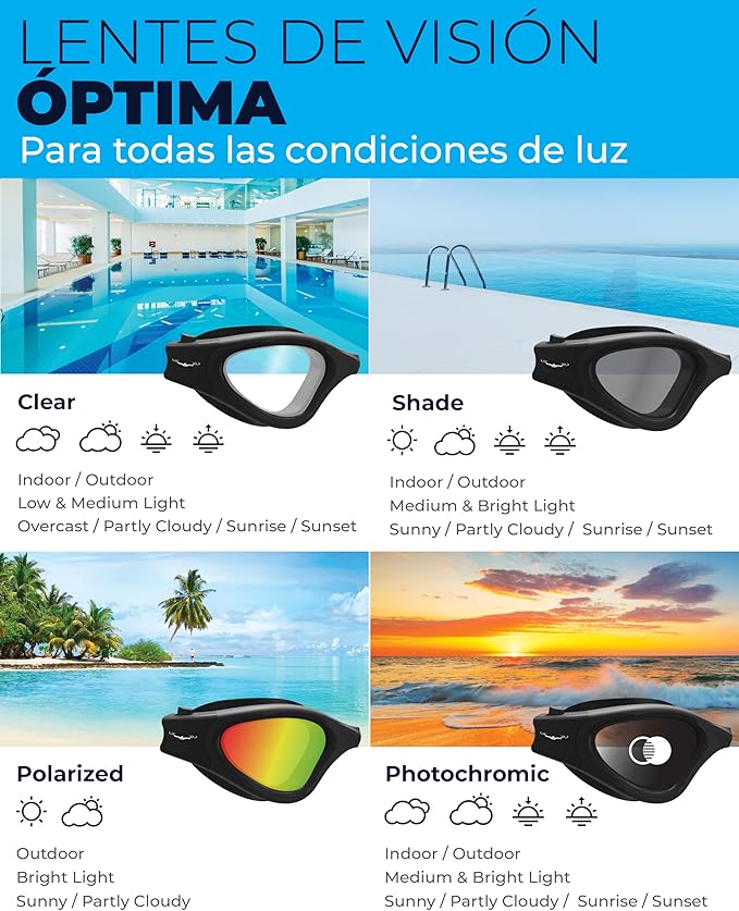 AqtivAqua Swimming Goggles, DX Wide View Swim Goggles for Adult Men Women, Anti Fog No Leaking-StrideForce Fitness