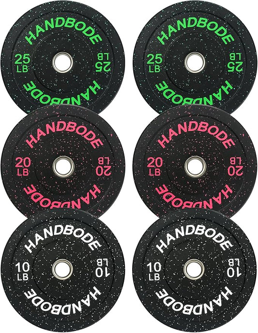 Colored Bumper Weight Plates Olympic Weight Plate Set 2-Inch, 10/15/20/25/35/45/55 lb Barbell Weight Plates Set for Home Gym, Rubber Strength Training Weights Plates for Weight Lifting-StrideForce Fitness