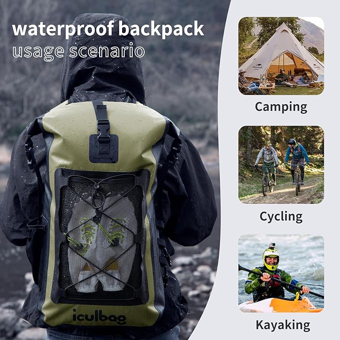 Dry Bags Waterproof Backpack for Women Men Travel Dry Bag Backpack Warterproof Bag for Kayaking Beach Boating 30L/40L-StrideForce Fitness