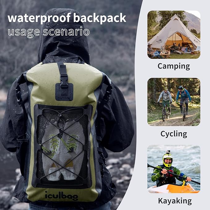 Dry Bags Waterproof Backpack for Women Men Travel Dry Bag Backpack Warterproof Bag for Kayaking Beach Boating 30L/40L-StrideForce Fitness