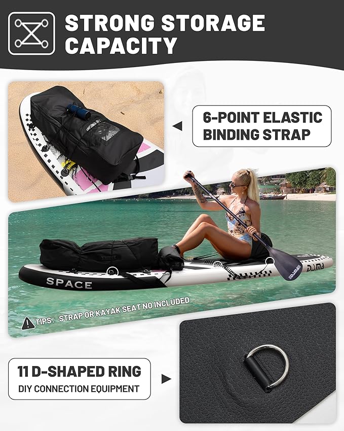 DAMA 11'*34"*6" Inflatable Paddle Board, Paddle Boards for Adults,Sup,Lightweight and Durable, Easy to Inflate, Versatile in Style, Fully Functional, Equipped w/High Grade Accessories.-StrideForce Fitness