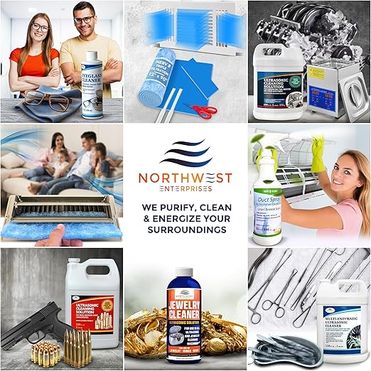 Ultrasonic Denture Cleaner - Denture Cleaner for All Types of Dentures - Denture Cleaning Solution Removes Stains, Plaque, Grime, and Build-up (8 Ounces)