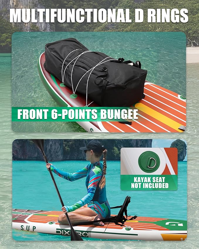 Inflatable Stand Up Paddle Board with SUP Accessories, Anti-Slip EVA Deck, 11'*33" Inflatable Paddle Boards for Adults & Youth of All Skill Levels-StrideForce Fitness