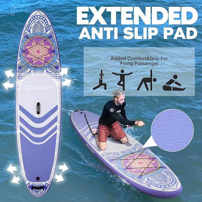 Inflatable Paddle Board,Stand Up Paddle Board Set, Extra Wide SUP Board with Removable Fin, Floating Paddle, Hand Pump, Waterproof Phone Pouch,Traveling Board-StrideForce Fitness