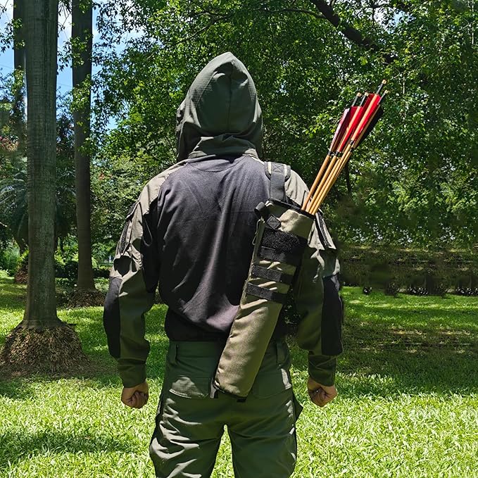 KRATARC Archery Lightweight Back Arrow Quiver Dual Use Foldable Compact Hip Arrows Bag with Molle System Hanged for Target Shooting-StrideForce Fitness
