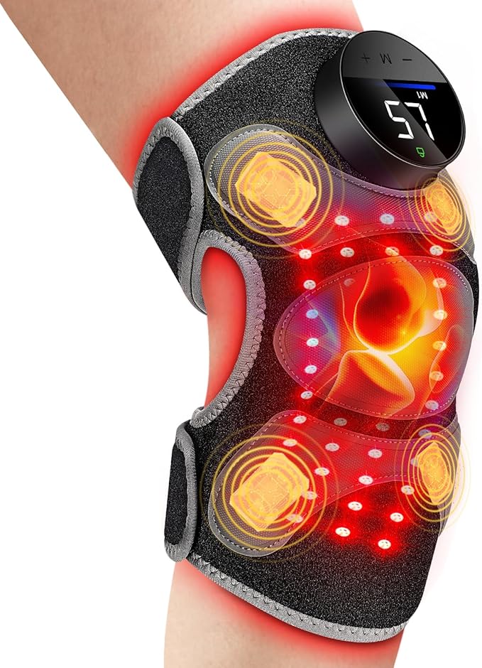Upgraded 2.0 Red Light Therapy Knee Brace - Knee Massager with 4 Vibration Areas,Wireless Controller,FSA HSA Eligible Near Infrared Red Light Therapy Heated Device for Knee Elbow Shoulder Pain-StrideForce Fitness