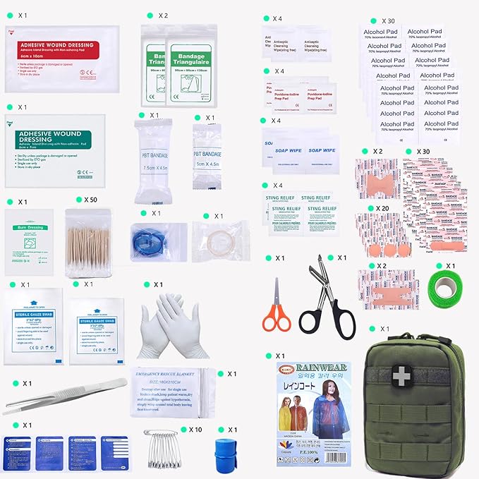 Carlebben EMT MOLLE Ifak Pouch Tactical MOLLE Medical First Aid Kit Utility Pouch Olive-StrideForce Fitness