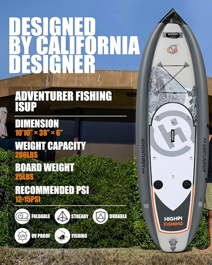 Highpi Inflatable Stand Up Paddle Board for Youth and Adults – Wide Sup with Premium Accessories, Blow Up Paddleboard for Surfing, Fishing, Yoga & More-StrideForce Fitness
