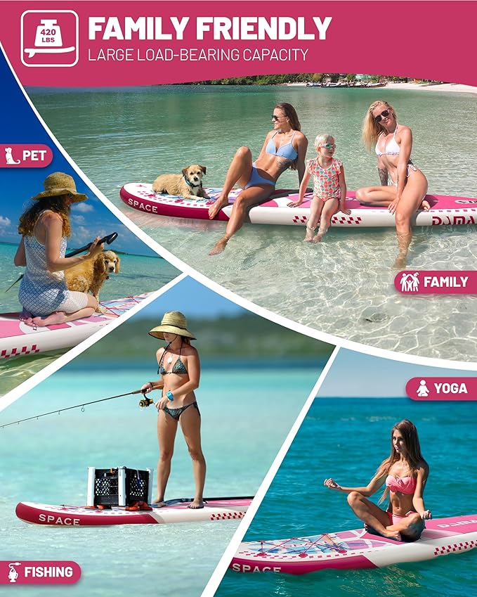 DAMA 11'*34"*6" Inflatable Paddle Board, Paddle Boards for Adults,Sup,Lightweight and Durable, Easy to Inflate, Versatile in Style, Fully Functional, Equipped w/High Grade Accessories.-StrideForce Fitness