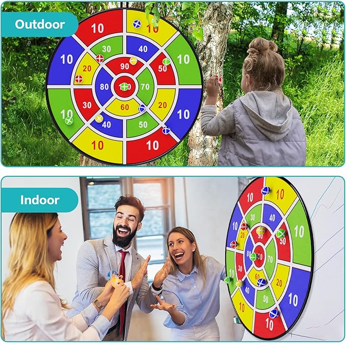 BooTaa 29" Large Dart Board for Kids, Kids Dart Board with Sticky Balls, Boys Toys, Indoor/Sport Outdoor Fun Party Play Game Toys, Birthday Gifts for 3 4 5 6 7 8 9 10 11 12 Year Old Boys Girls-StrideForce Fitness