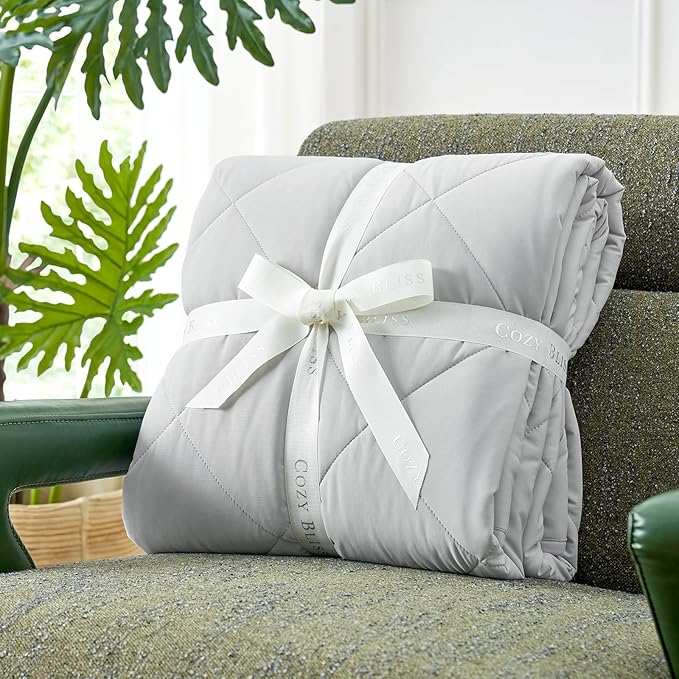 Cozy Bliss Cooling Blanket for Hot Sleepers, Q-Max 0.4 Cooling Comfort Throw Twin Size, Cold Blankets for Night Sweats Sleeping, Ultra-Cool Lightweight Breathable Summer Blanket for Bed Travel-StrideForce Fitness