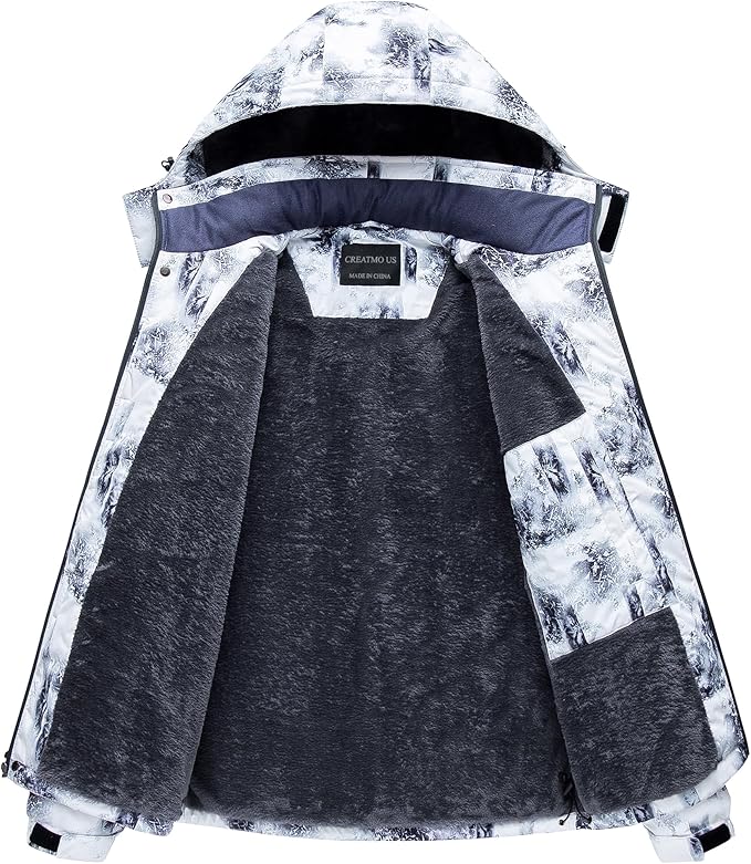 CREATMO US Men's Mountain Waterproof Ski Jacket - Windproof Snowboarding Warm Winter Coat Raincoat-StrideForce Fitness