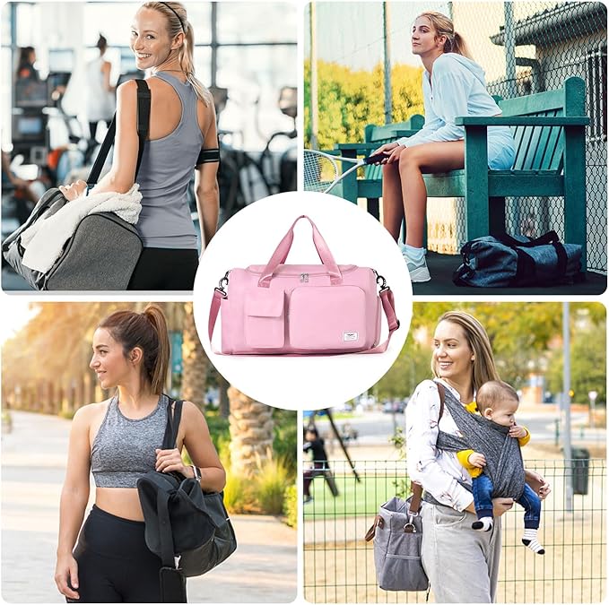 FIORETTO Women's Gym Duffle Bag with Shoes Compartment, 37L Capacity, Ideal for Travel, Gym, Sports, Duffel, Weekender-StrideForce Fitness