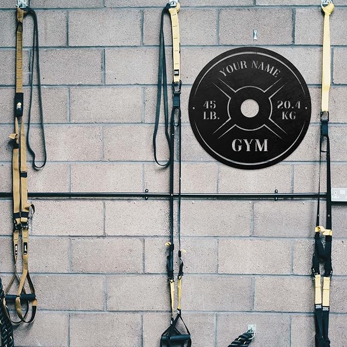 Personalized Home Gym LED Tin Metal Sign Multiple Sizes, Weight Lifting Exercise Workout Room Training Fitness Center Motivational Inspirational Quotes Decor Wall Art Hanging Accessories (06 LED)-StrideForce Fitness