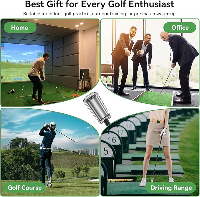 Golf Swing Trainer Aid, Weighted Golf Grip Trainer for Improve Swing Speed and Chipping Hitting, Adjustable Weight System for Golf Speed Training Warmup Aid for Men and Woman-StrideForce Fitness