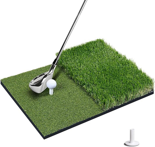 SIOTMERA 23x16IN & 5x4FT Golf Mat, Dual-Turf Golf Hitting Mat with High-Elasticity EVA Anti-Slip Bottom, Anti-Deformation,Reinforced Glue, Ideal for Swing,Chipping Practice,Indoor/Outdoor-StrideForce Fitness